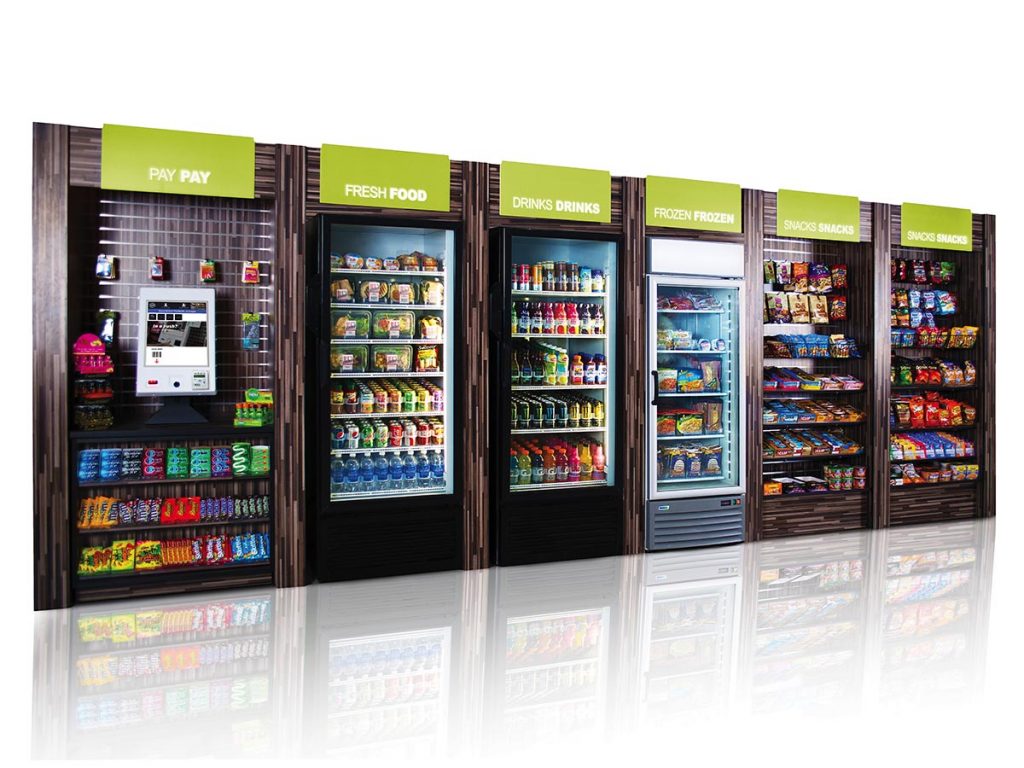 A Row of Beverages and Drinks in a Store